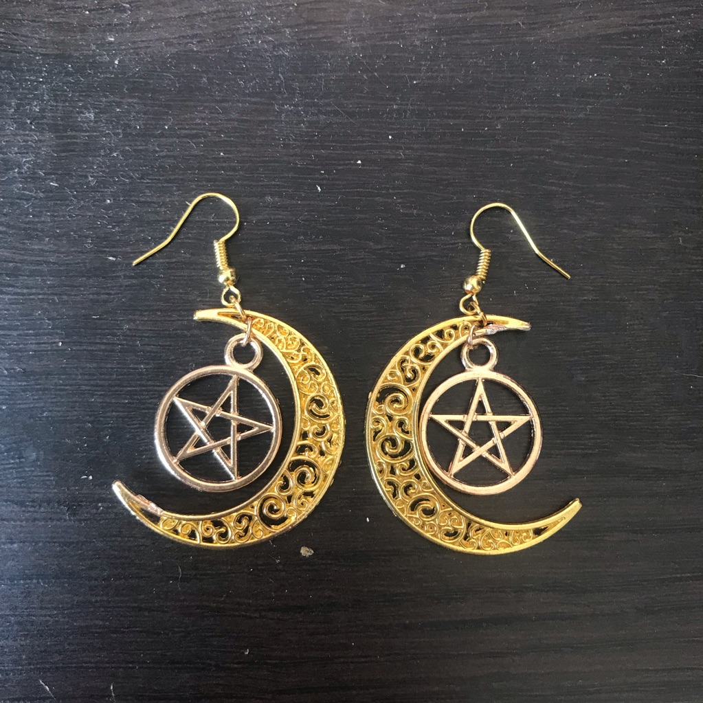 Light Gold Half Moon Earrings